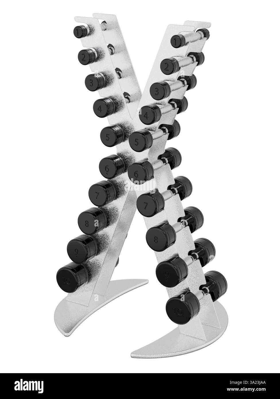 Gym Dumbbell rack in X shape, a stand for weightlifting gym equipment ...