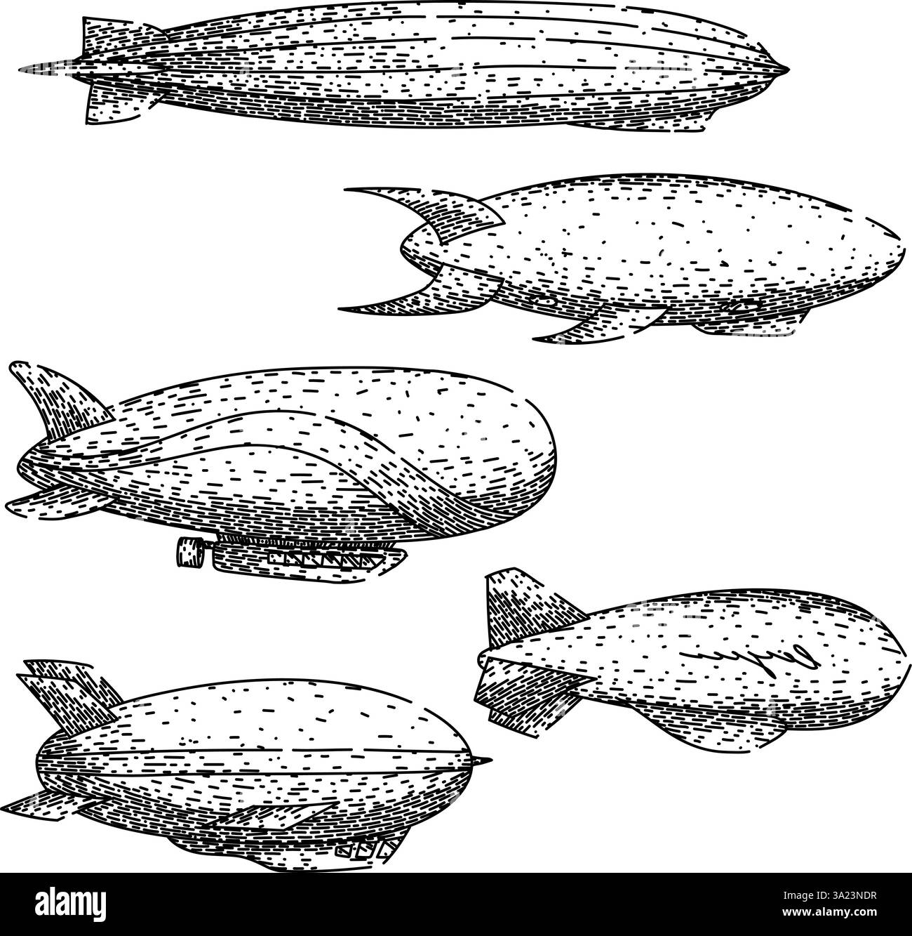 airship set sketch hand drawn vector Stock Vector Image & Art - Alamy
