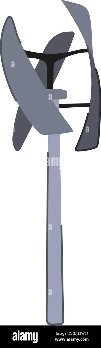 mill wind turbine home use cartoon vector illustration Stock Vector ...