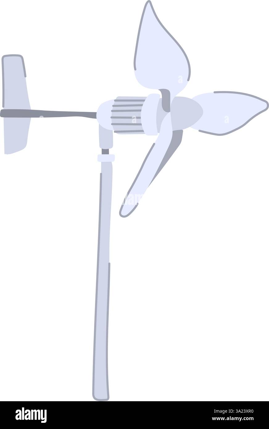 sustainable wind turbine home use cartoon vector illustration Stock ...