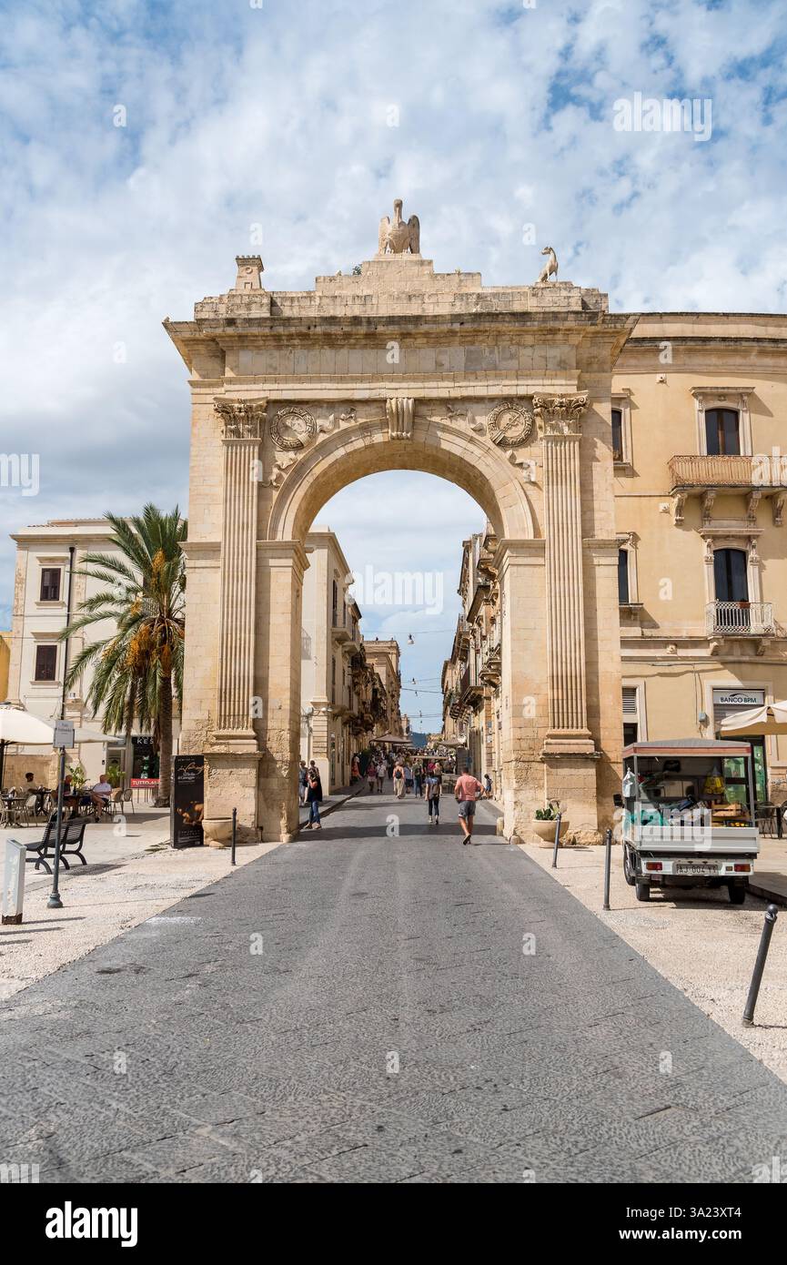 Noto, Sicily, Italy - October 3, 2024: The Royal Gate of Noto (Porta ...