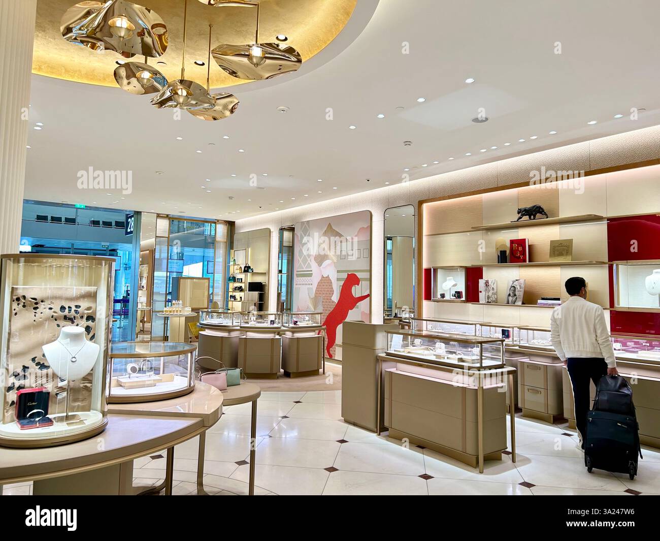 Roissy Charles de Gaulle Airport, Paris, France, Luxury Shopping Center in Roissy International Airport, Hermes, contemporary interiors - Smartphone Captured Stock Image