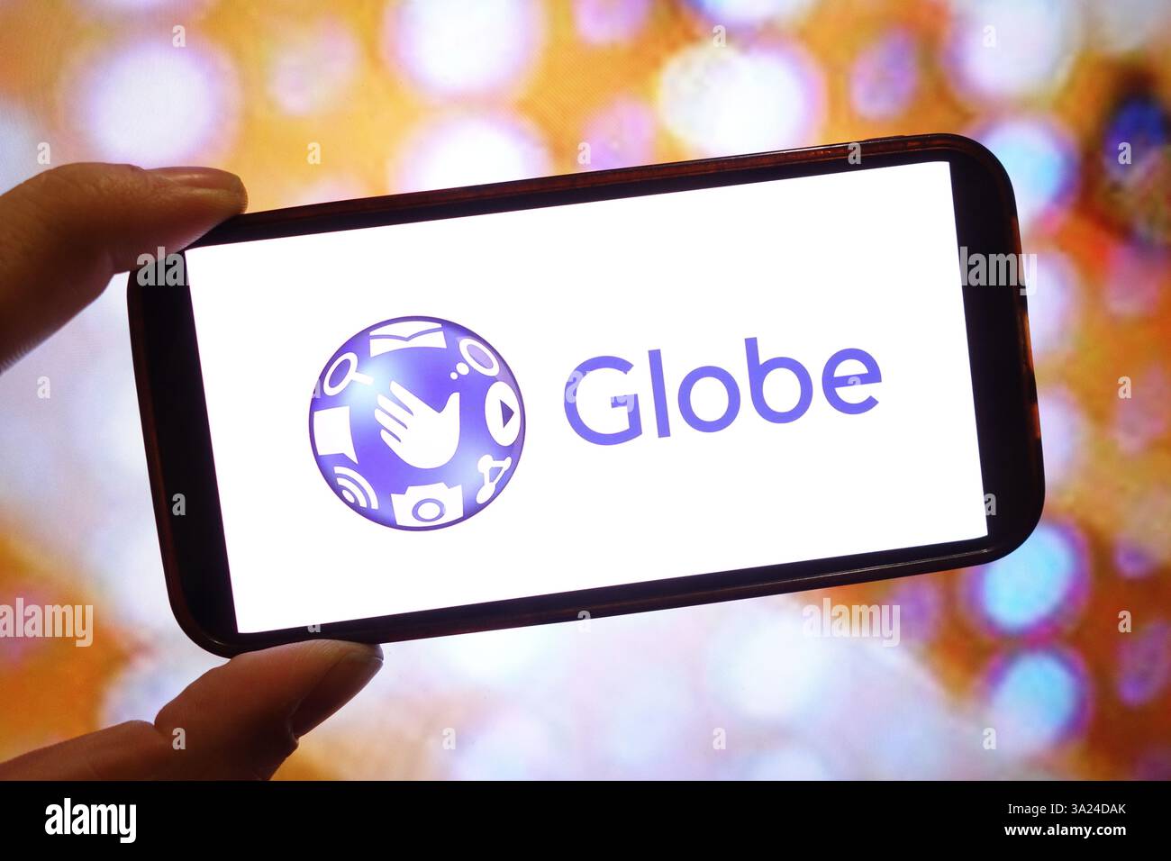 In this photo illustration, the Globe Telecom Inc company logo is seen ...