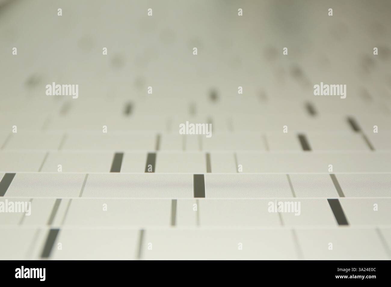 DNA analysis. Data with genetic information as background, closeup ...