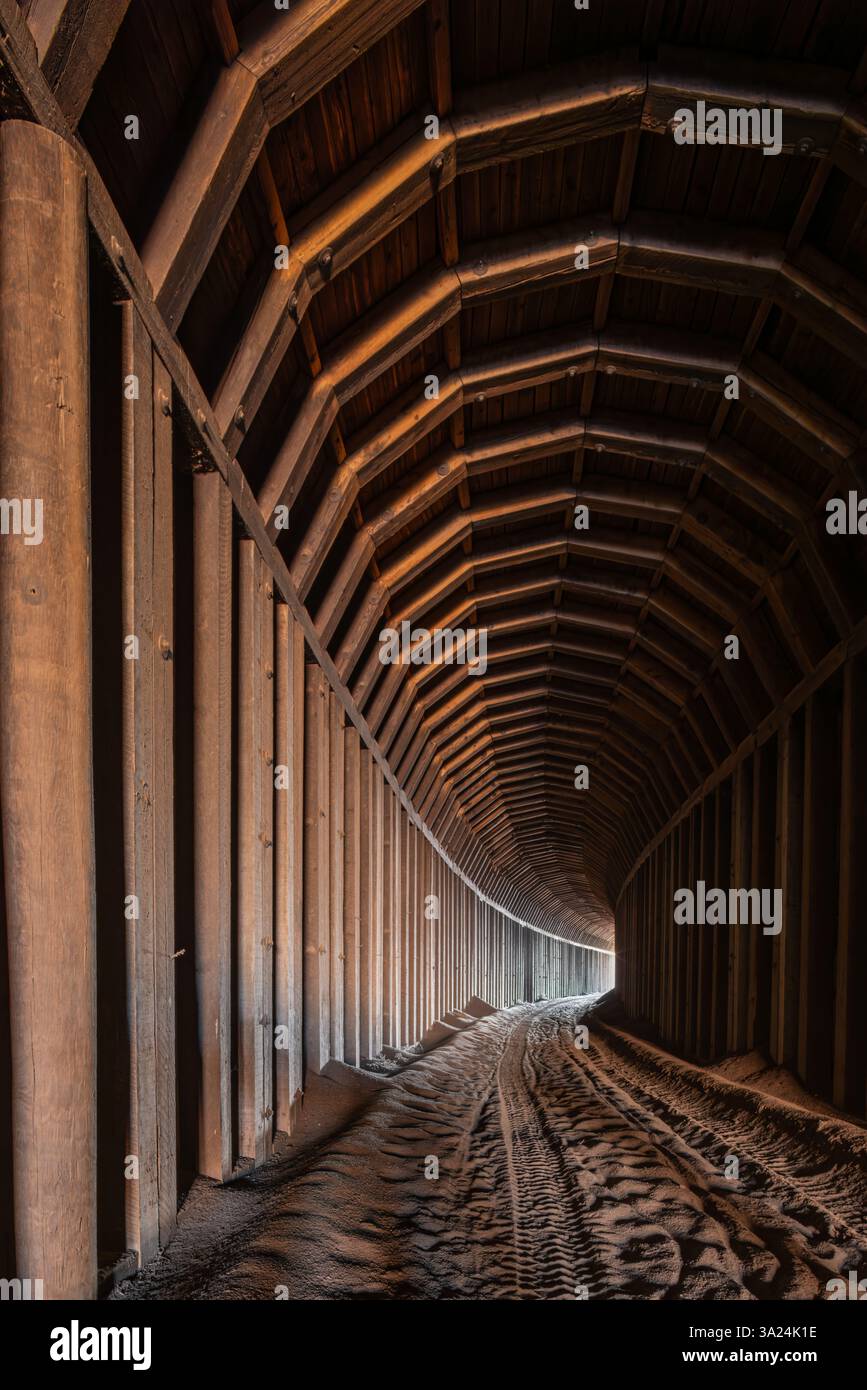 Clarity Tunnel, Quitaque, Texas, United States. Abandoned railroad tunnel famous as roosting site for bats in rural Texas. Stock Photo