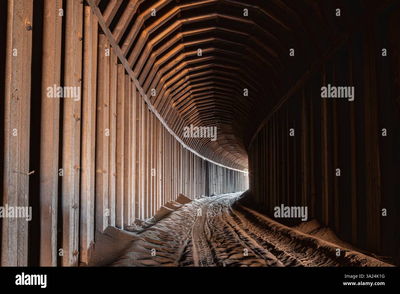 Clarity Tunnel, Quitaque, Texas, United States. Abandoned railroad tunnel famous as roosting site for bats in rural Texas. Stock Photo