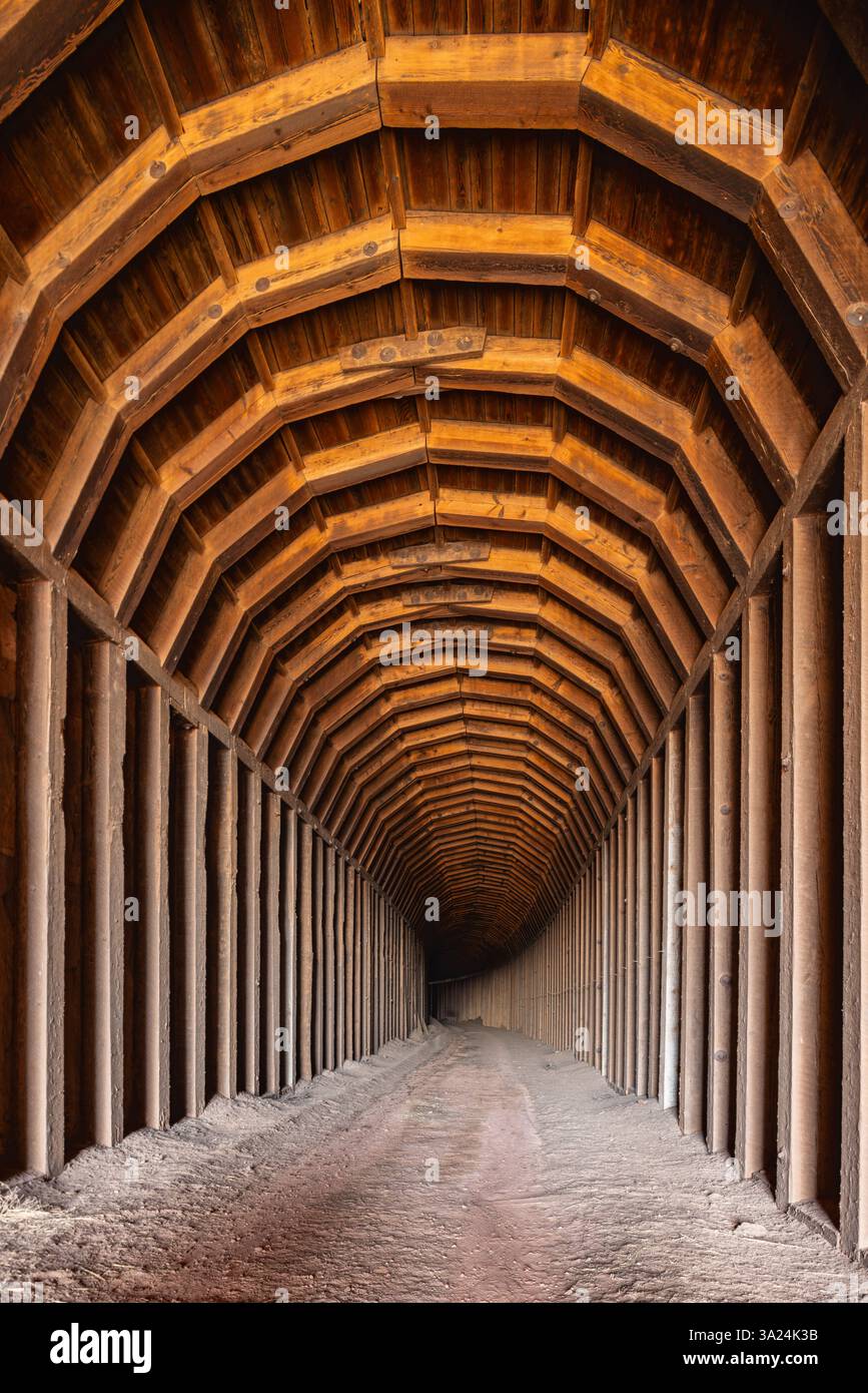 Clarity Tunnel, Quitaque, Texas, United States. Abandoned railroad tunnel famous as roosting site for bats in rural Texas. Stock Photo
