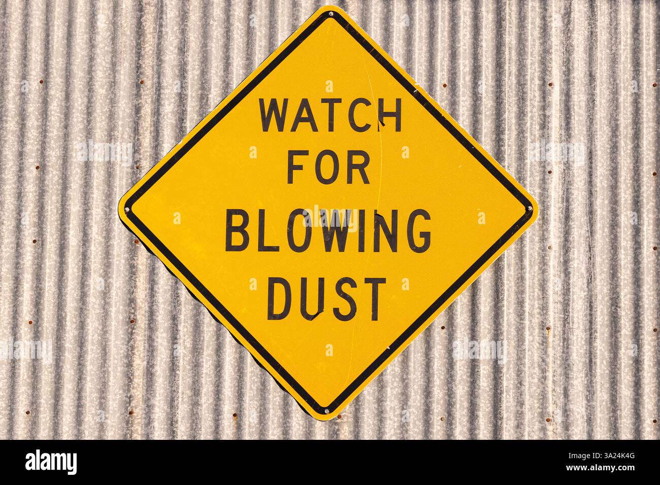 Turkey, Texas, United States. Sign saying 'Watch of Blowing Dust ...