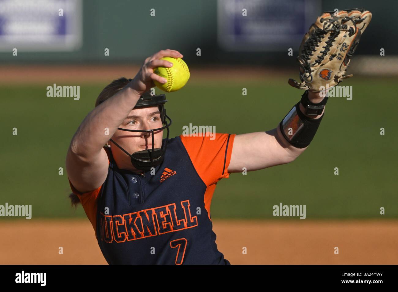 Connor Roukey Bucknell's Madison Roukey (7) pitches against Lipscomb in an NCAA ...