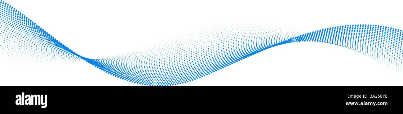 Dotted wave line pattern. Blue halftone undulate net background ...