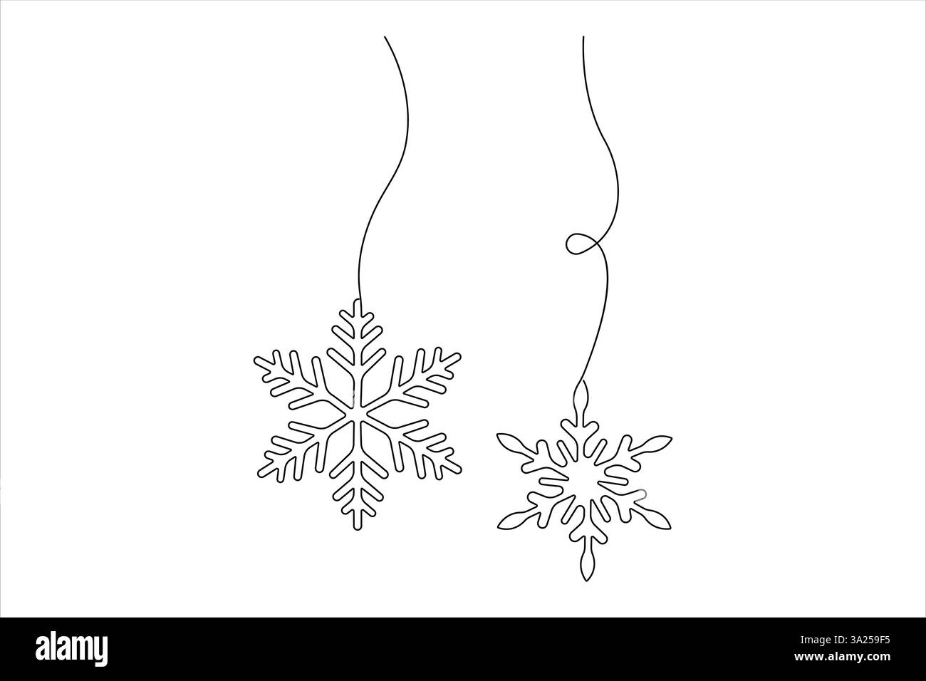 Continuous one line set of snowflakes, winter theme Stock Vector Image ...