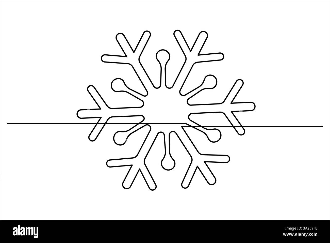 Continuous one line set of snowflakes, winter theme Stock Vector Image ...