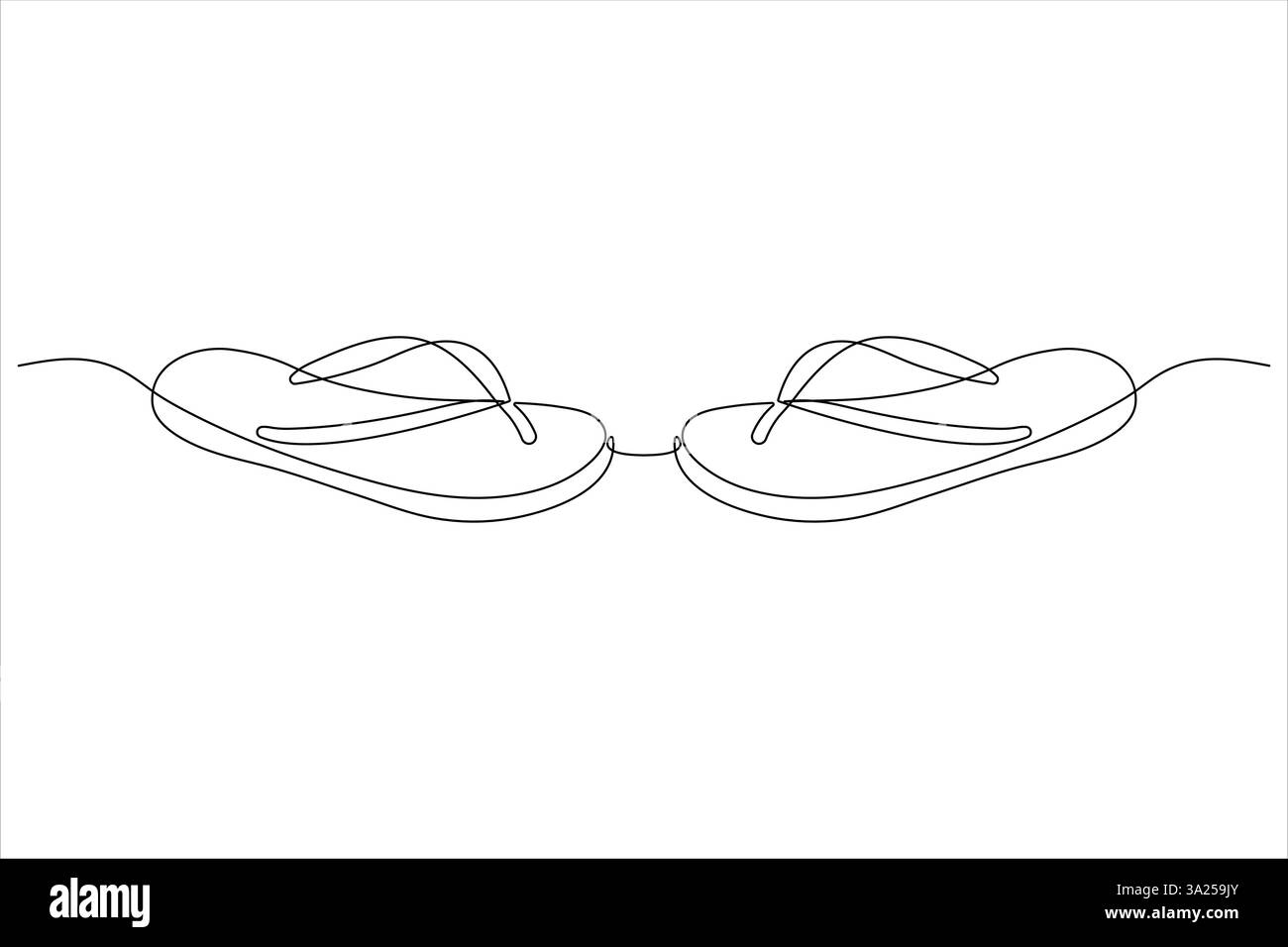 Vector illustration of continuous one line drawing sandals icon ...