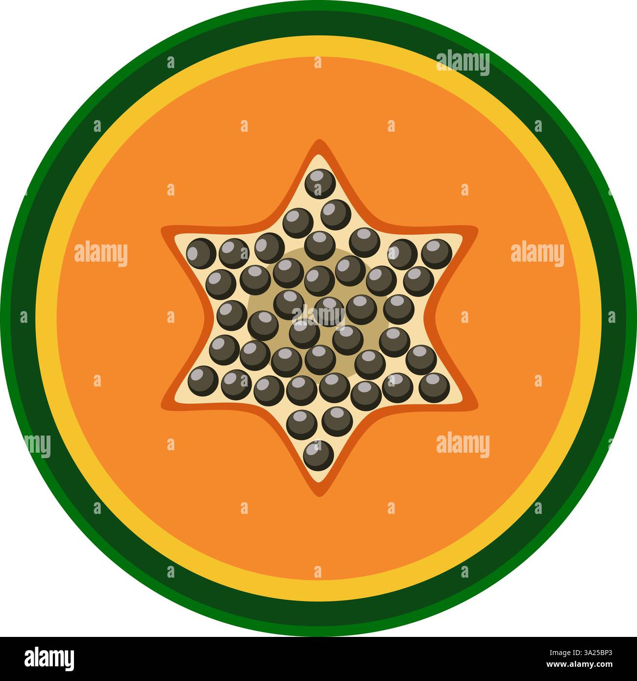 Papaya slice in flat technique vector illustration Stock Vector