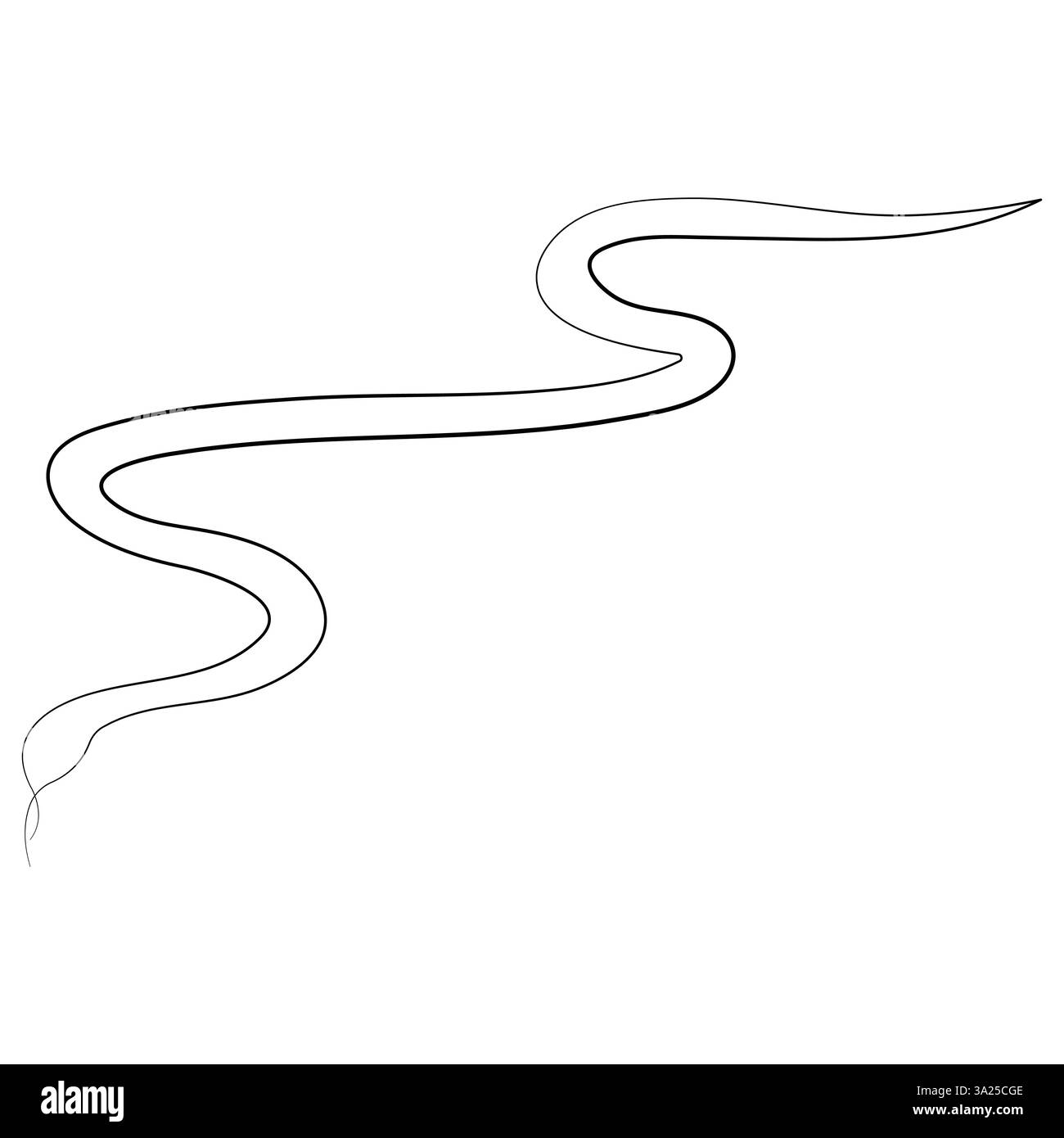 Continuous one line art drawing of venomous snake outline art vector ...