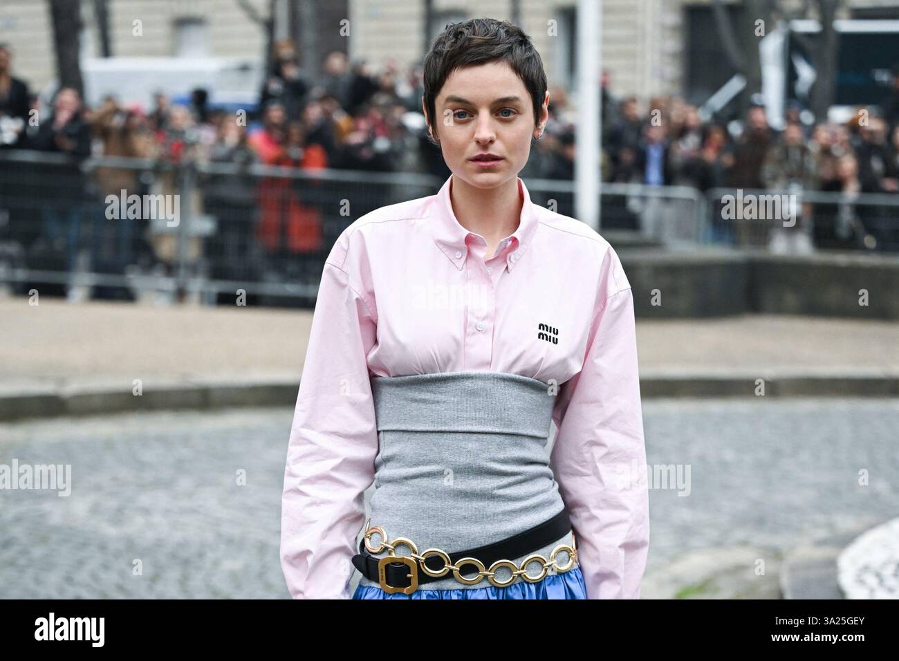 Paris, France. 11th Mar, 2025. Emma Corrin attending the Miu Miu