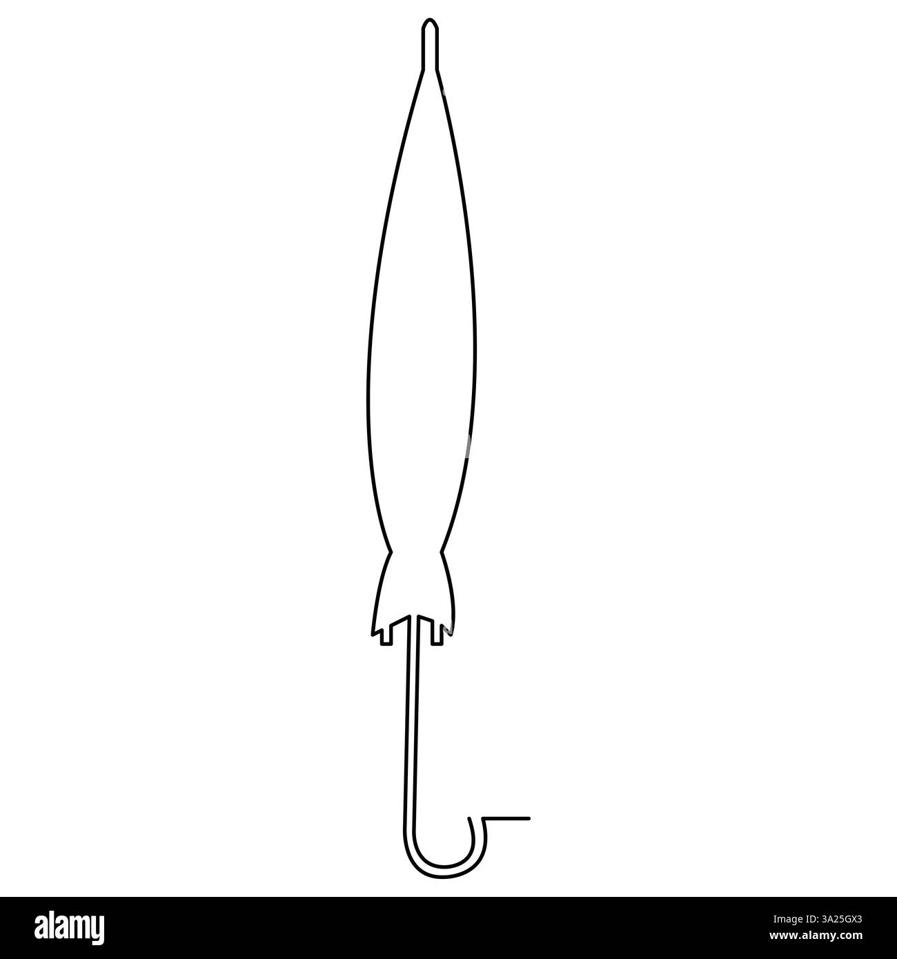 Continuous one line art drawing of doodle umbrella outline vector art ...