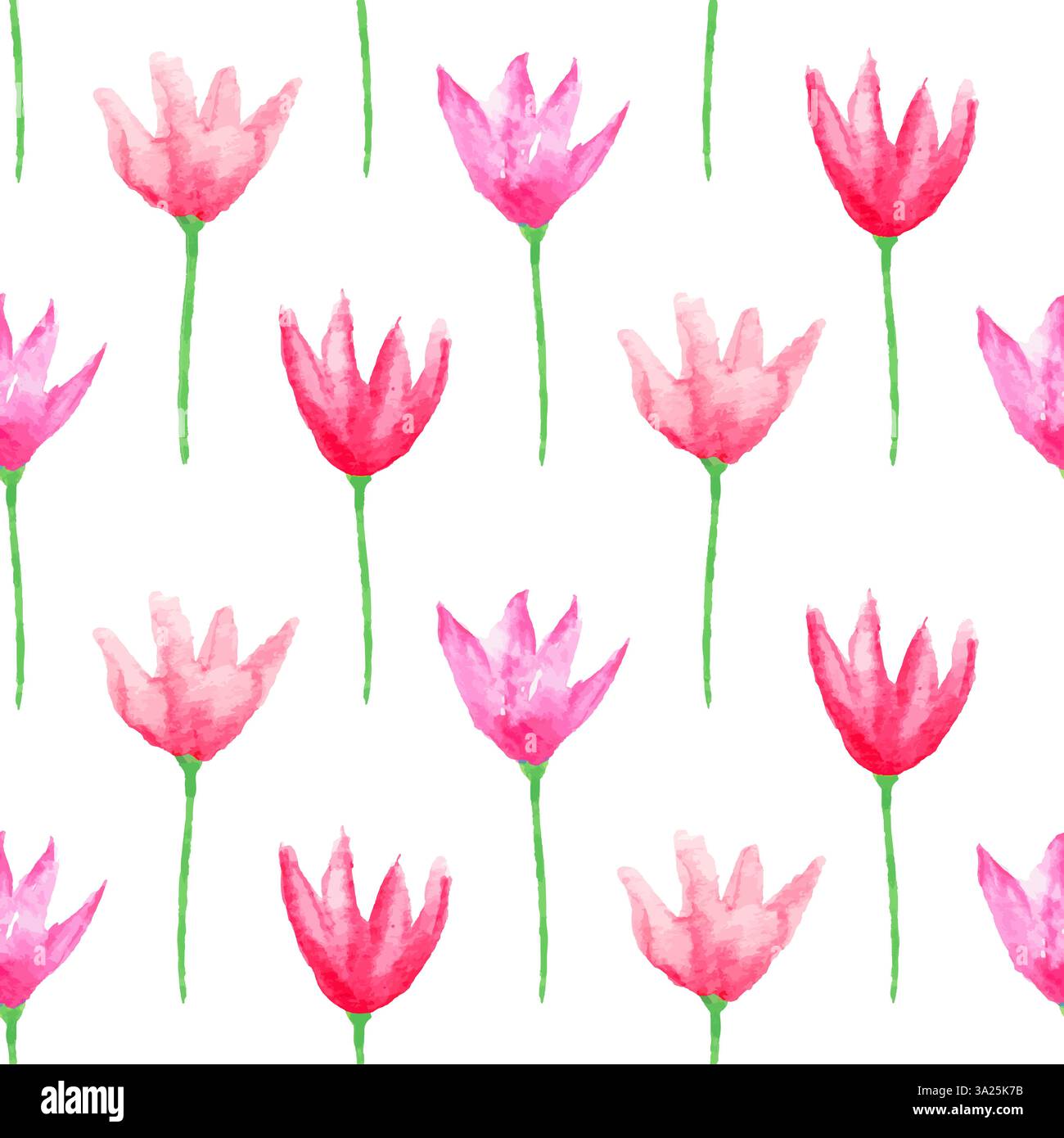 Seamless floral pattern. Hand painted watercolor flowers. Graphic ...