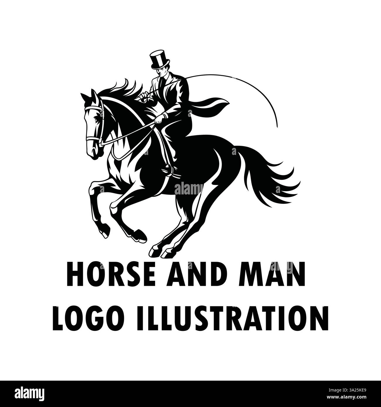 Strong horse and man logo hi-res stock photography and images - Alamy