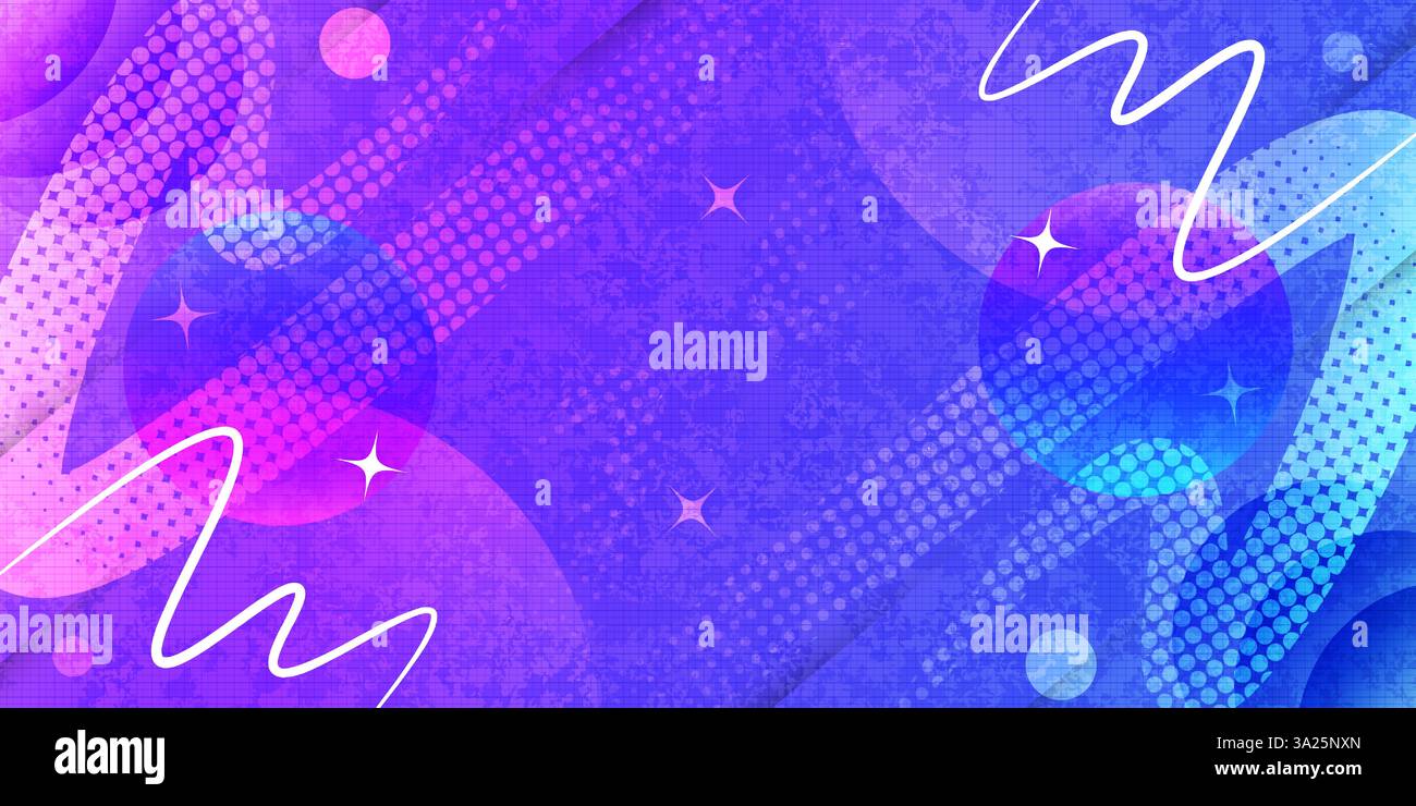 Vibrant and Colorful Abstract Gradient Background with Geometric Shapes and Halftone Effect Stock Vector