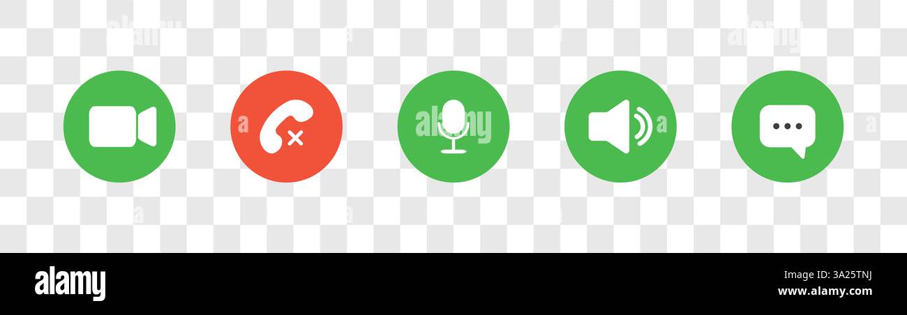 Icon Videocall. Set of video chat and user interface symbols. Phone ...