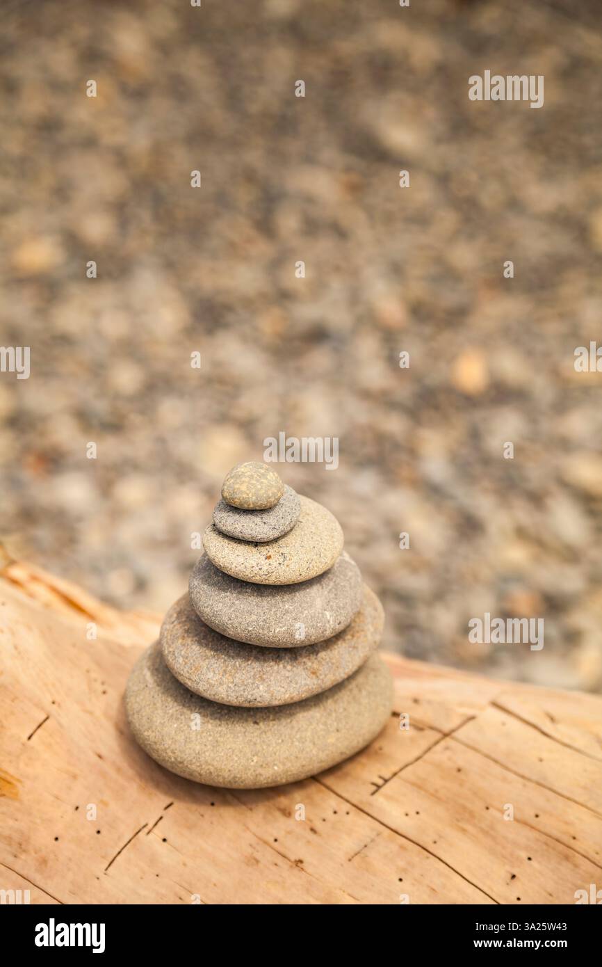 Riatloo Rocks Close up of a stack of beach rocks, Rialto Beach, Olympic National Park ...
