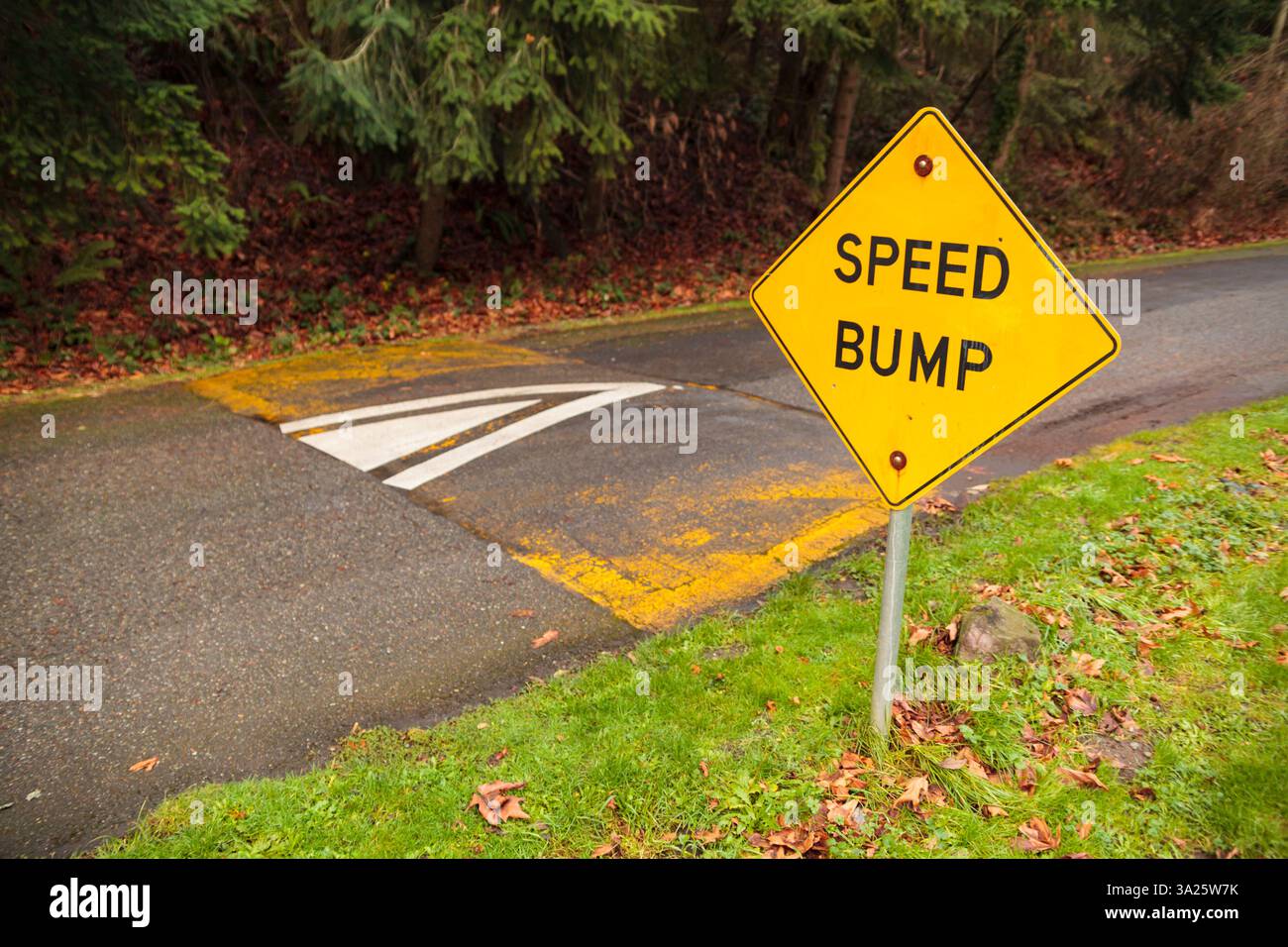 Speed Bump Road Sign, USA Stock Photo - Alamy