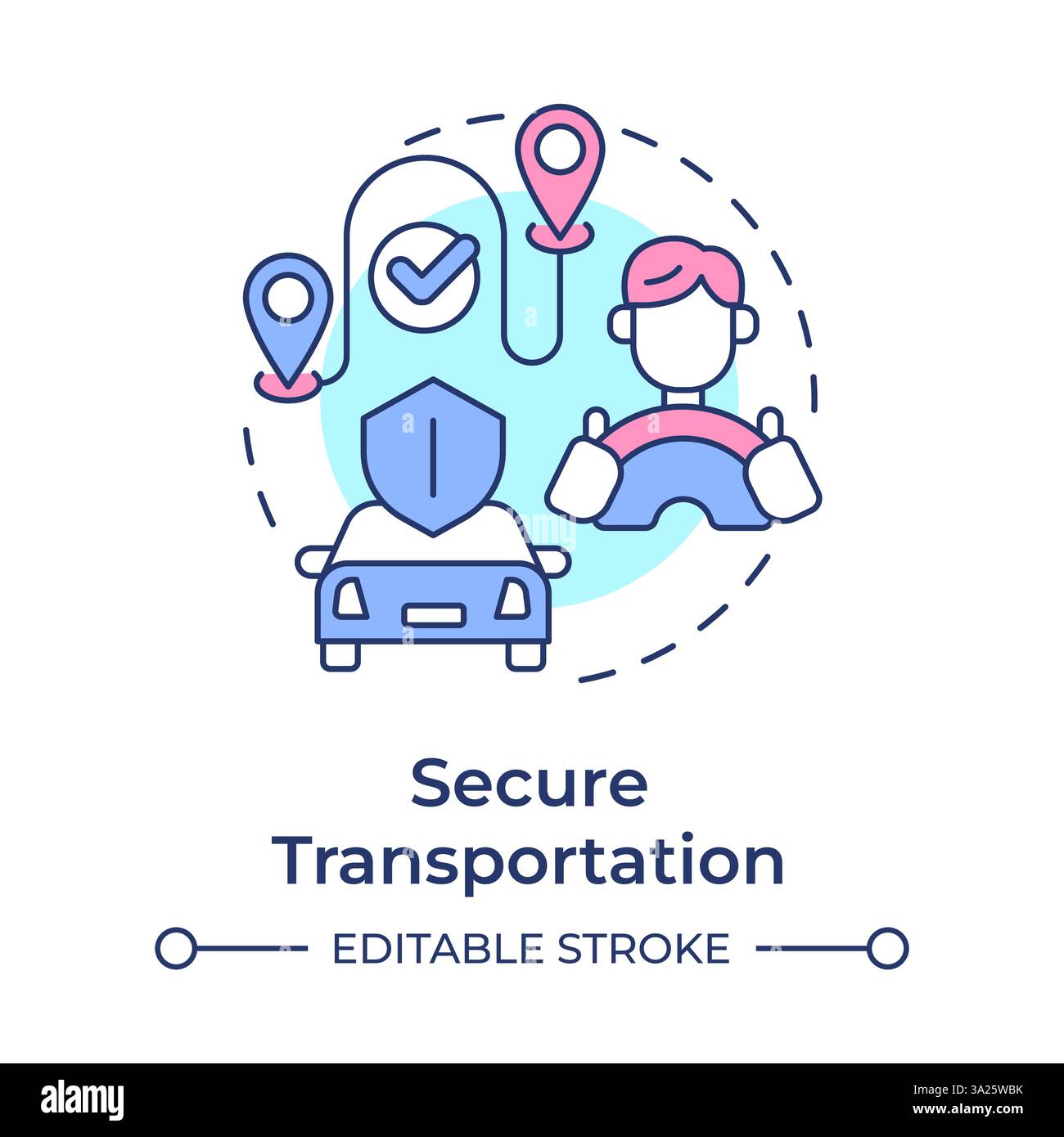 Secure transportation multi color concept icon Stock Vector