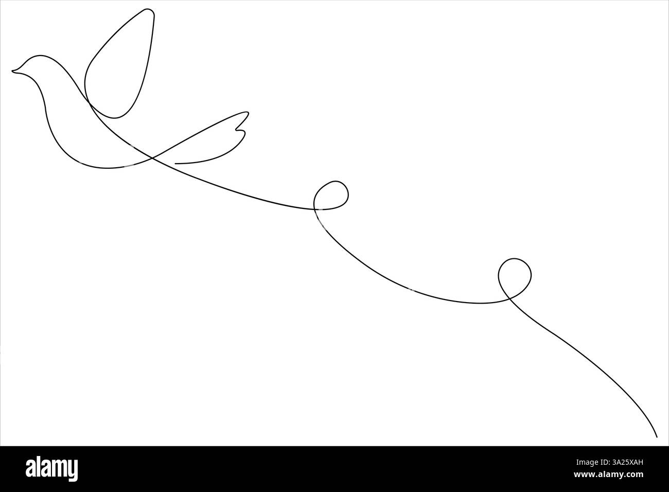 Continuous one line art drawing of cute bird simple outline vector ...