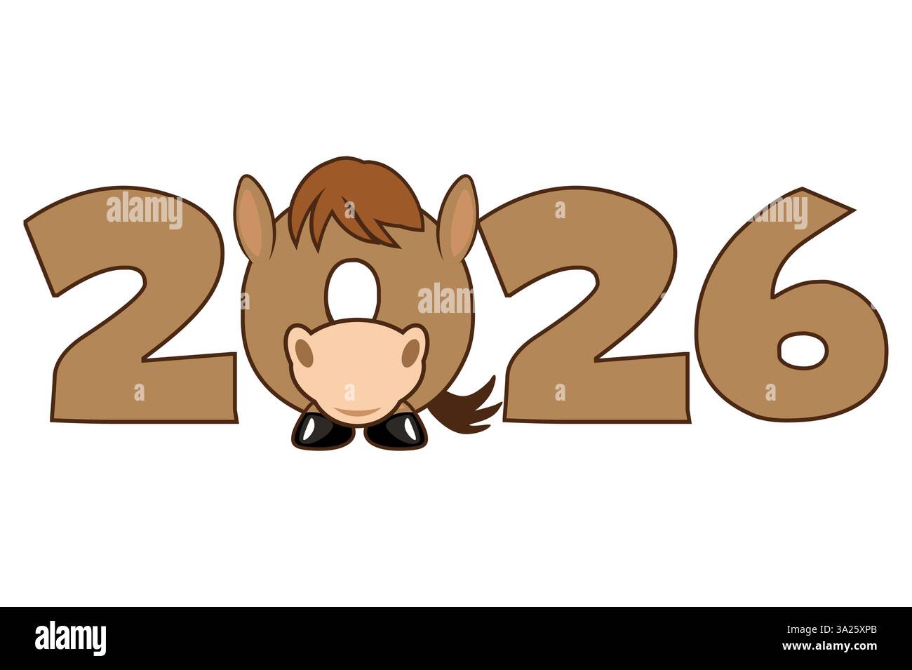 Chinese New Year 2026 In Cartoon Style With Stylized Horse Horse Chinese New Year 2026 In Cartoon Style With Stylized Horse Horse Character Animal Themed 2026 New Year 3A25XPB 