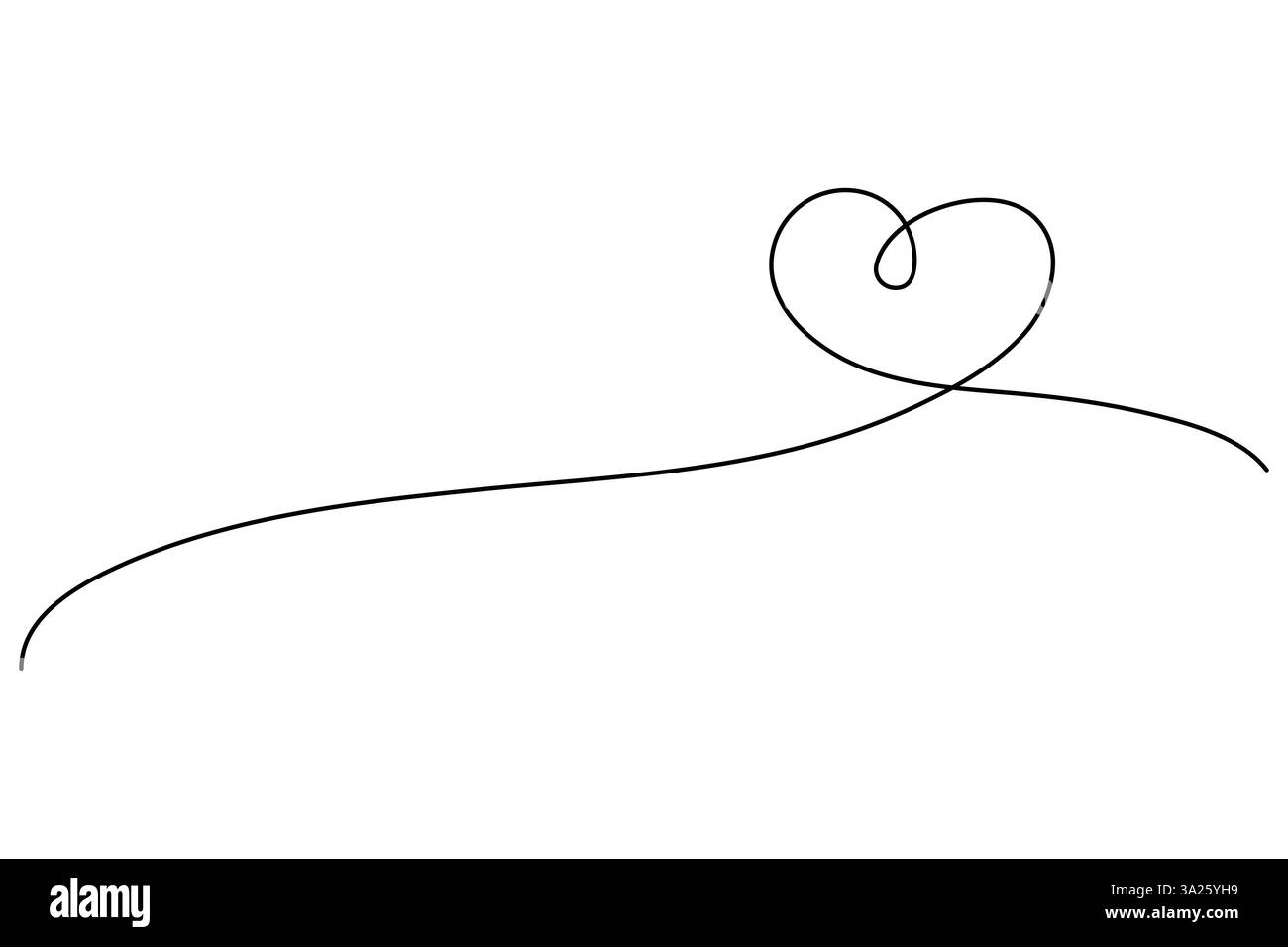 Vector illustration continuous one line art drawing of outline heart ...