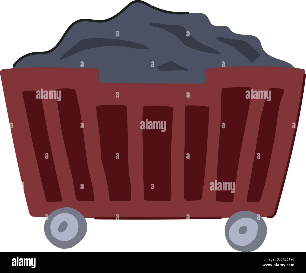 haulage coal wagon cartoon vector illustration Stock Vector Image & Art ...