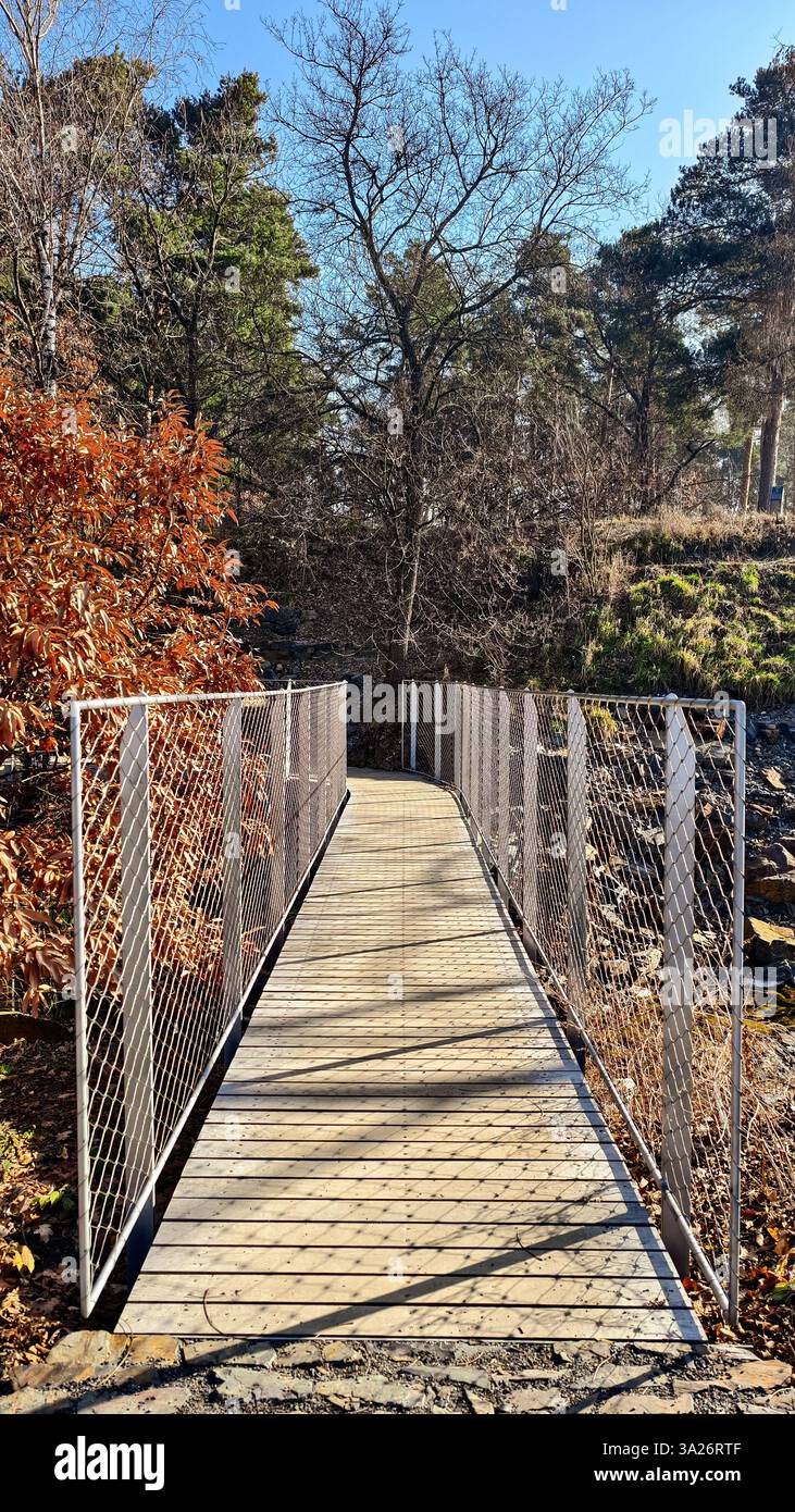 Rustic bridge stretches across hi-res stock photography and images - Alamy