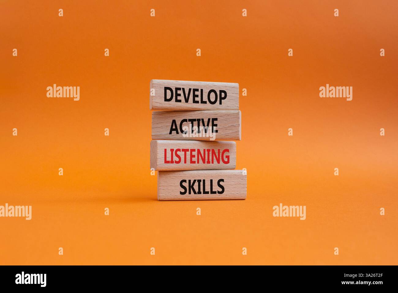 Listening skills symbol. Concept word Develop active listening skills ...