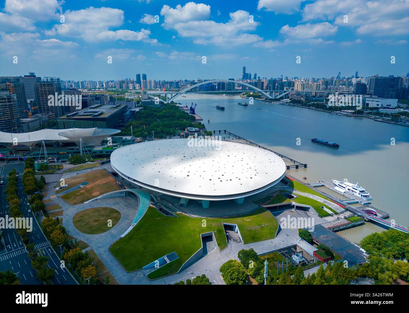 Cityscape Of Shanghai World Expo Exhibition Convention Center China 