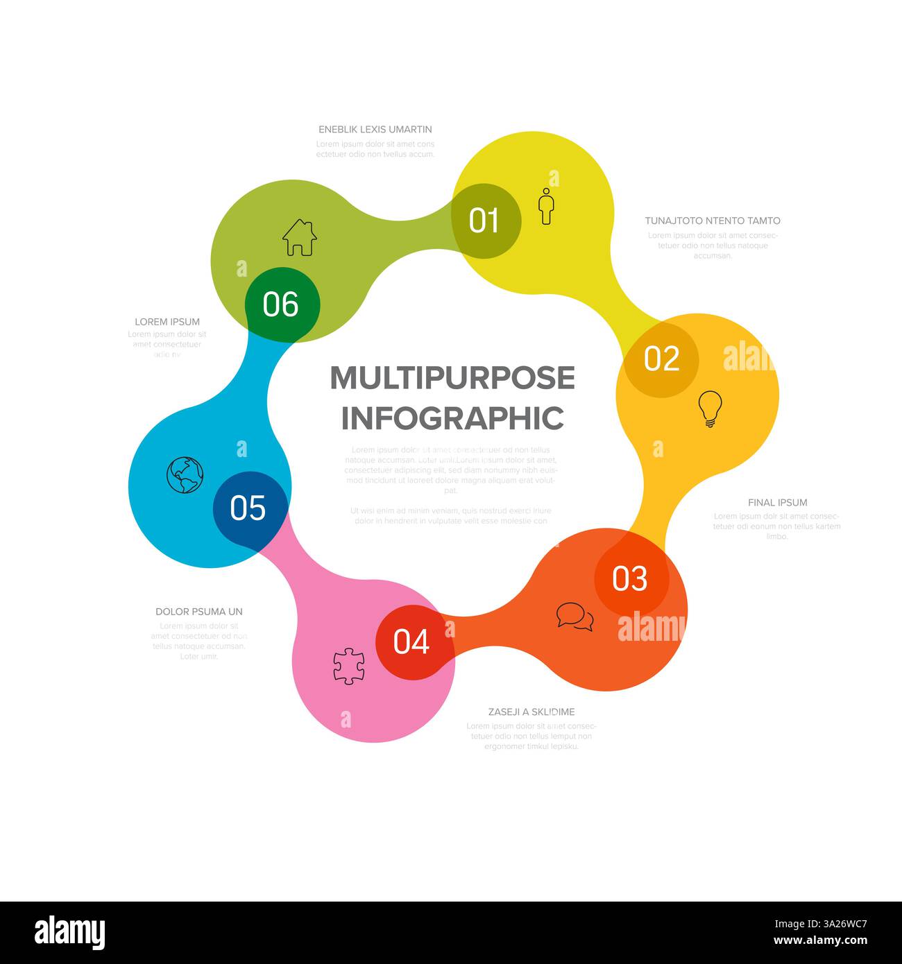 A colorful multipurpose infographic featuring a circular flow design ...