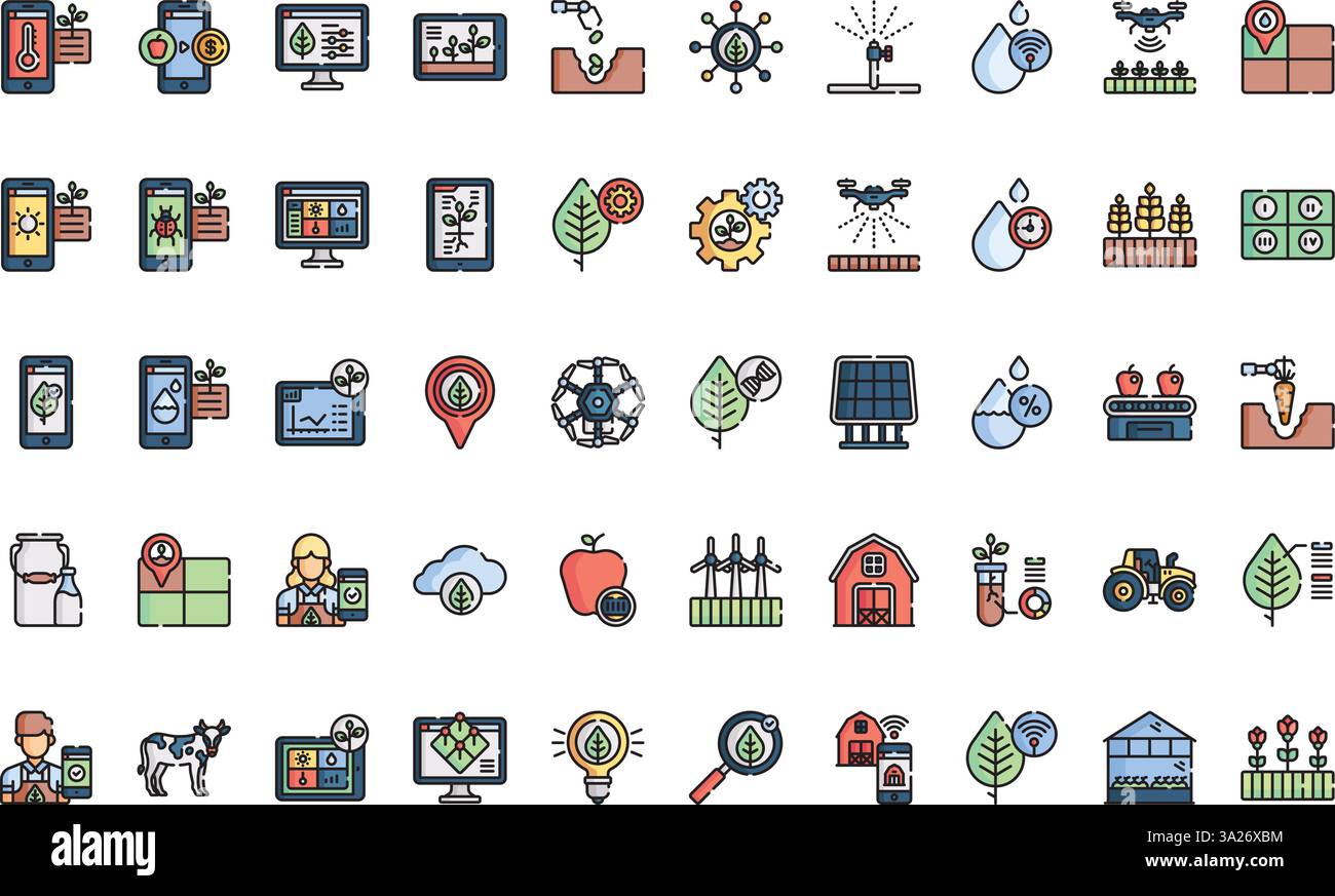 Smart farm icons High-Quality Vector Icons Collection with Editable ...