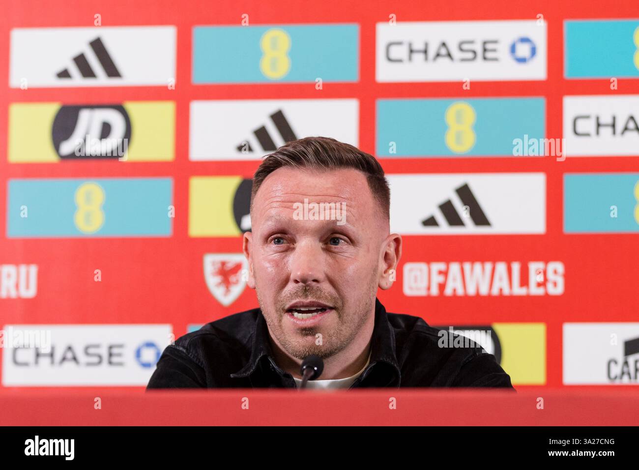 PONTYCLUN, WALES - 12 MARCH 2025: Wales National Team Manager Craig
