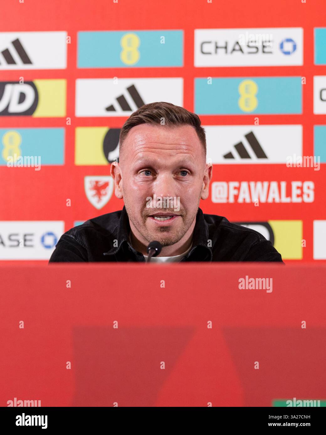 PONTYCLUN, WALES - 12 MARCH 2025: Wales National Team Manager Craig