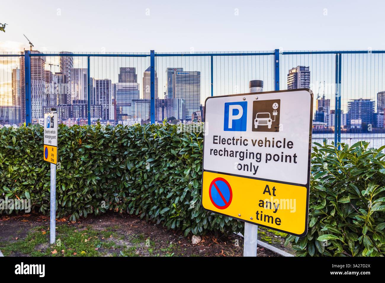 EV charging point only parking sign. London, UK, 14 October 2023 Stock Photo