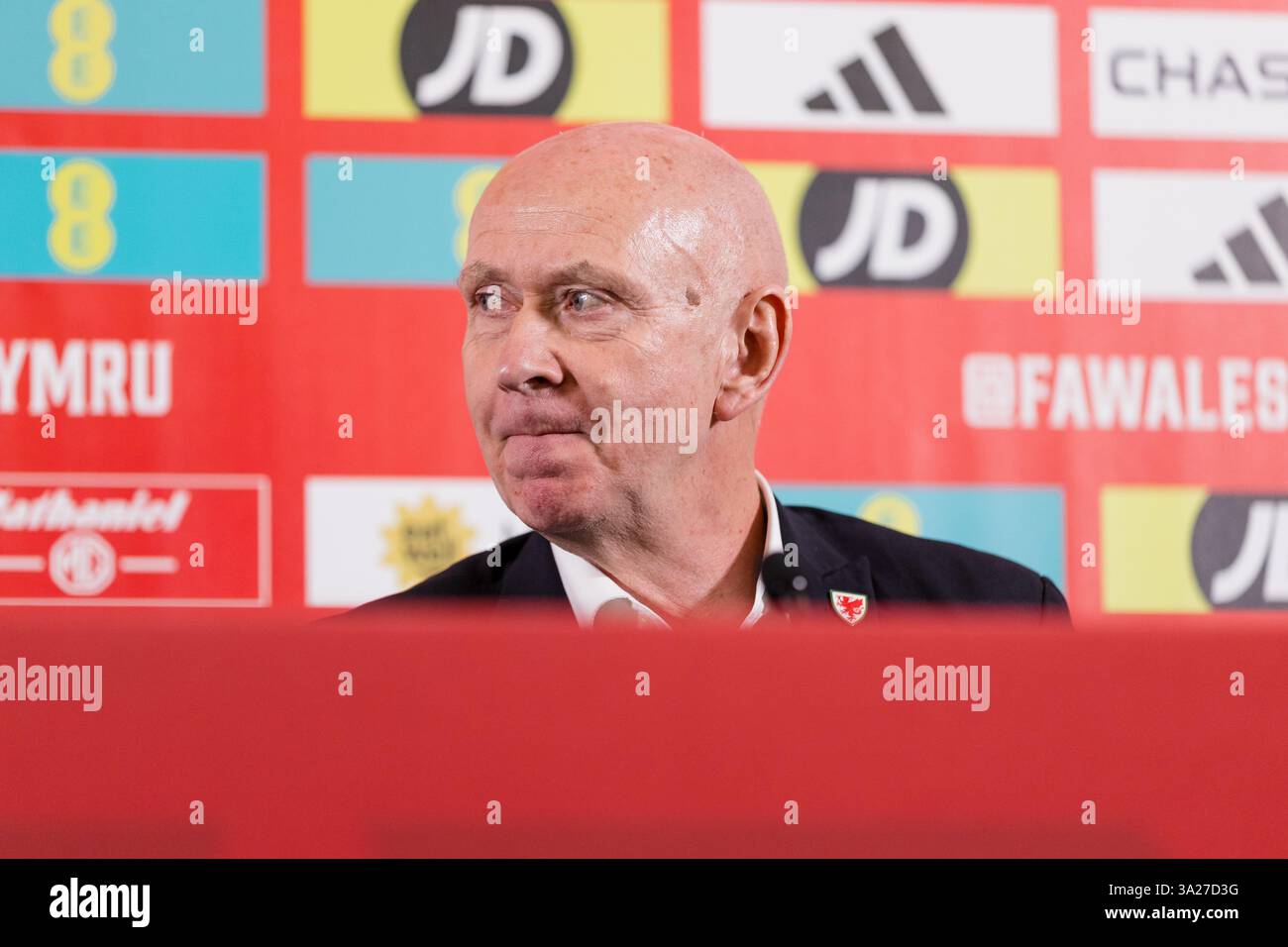 PONTYCLUN UK 12th Mar 2025 Ian Gwyn Hughes With Wales National Team Pontyclun Uk 12th Mar 2025 Ian Gwyn Hughes With Wales National Team Manager Craig Bellamy Announces His Squad At The Vale Resort Ahead Of The 2026 Fifa World Cup Qualifying Fixtures Against Kazakhstan North Macedonia Pic By John Smithfaw Credit Football Association Of Walesalamy Live News 3A27D3G 