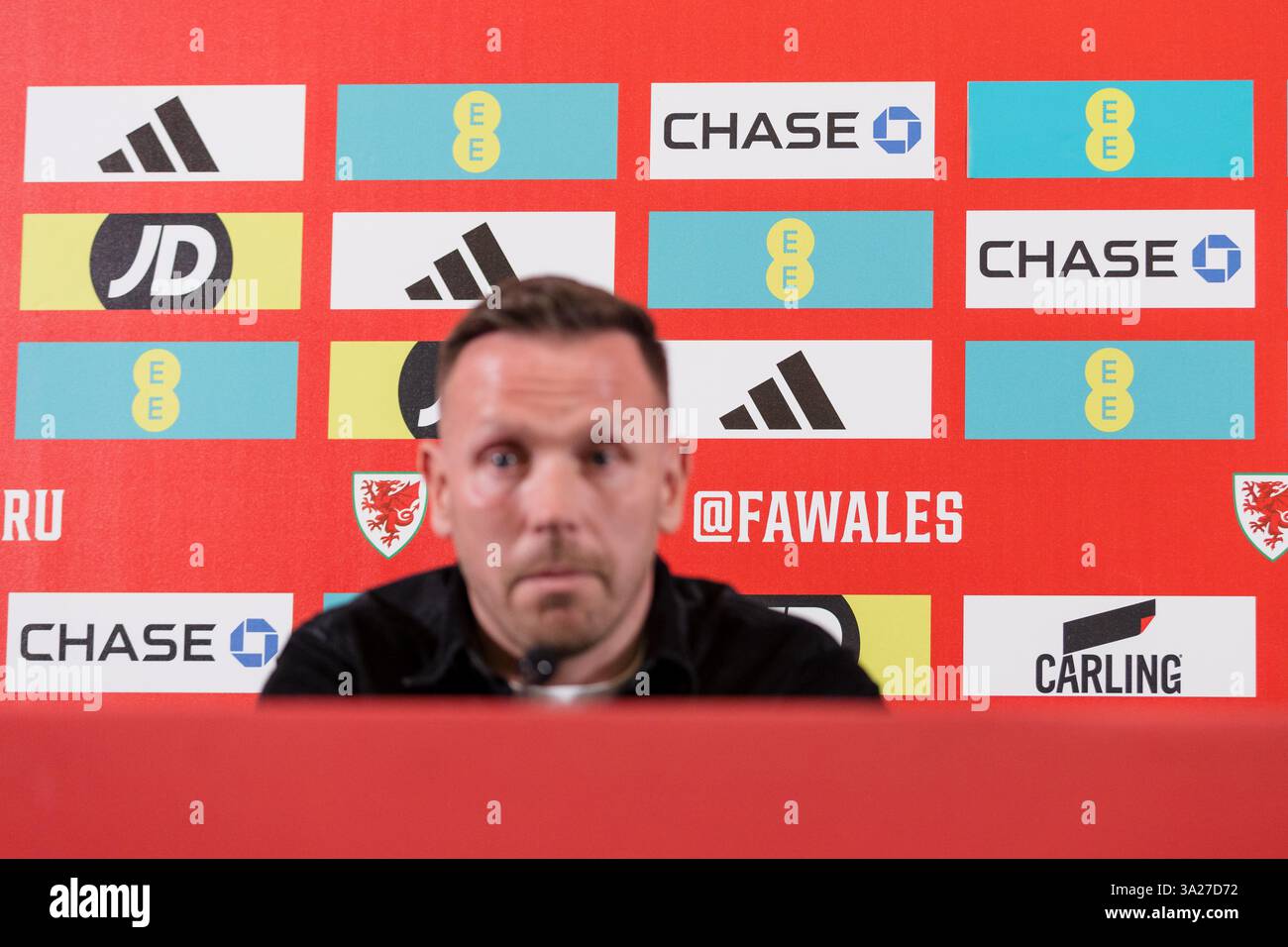 PONTYCLUN, WALES - 12 MARCH 2025: Wales National Team Manager Craig