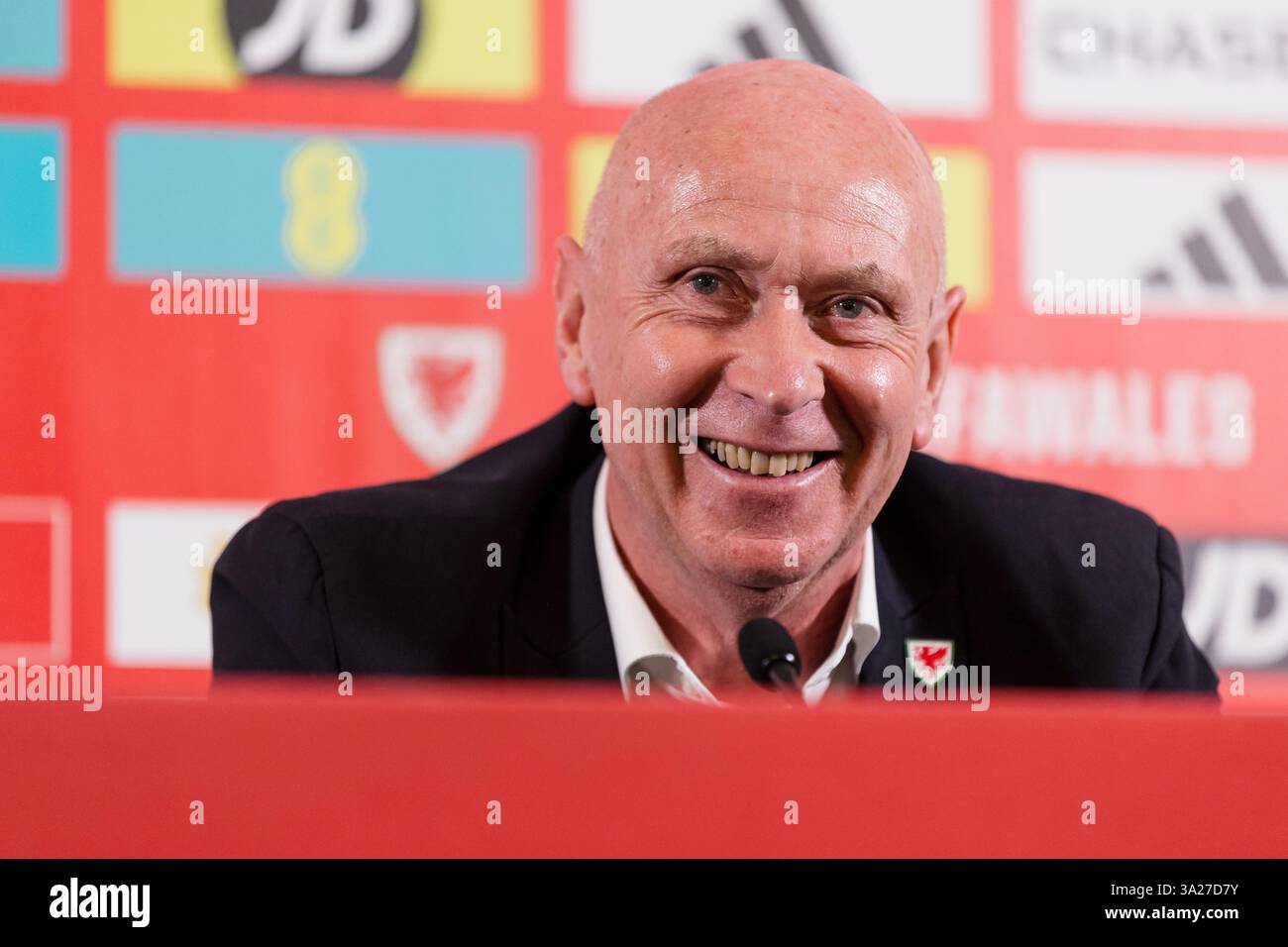 PONTYCLUN UK 12th Mar 2025 Ian Gwyn Hughes With Wales National Team Pontyclun Uk 12th Mar 2025 Ian Gwyn Hughes With Wales National Team Manager Craig Bellamy Announces His Squad At The Vale Resort Ahead Of The 2026 Fifa World Cup Qualifying Fixtures Against Kazakhstan North Macedonia Pic By John Smithfaw Credit Football Association Of Walesalamy Live News 3A27D7Y 