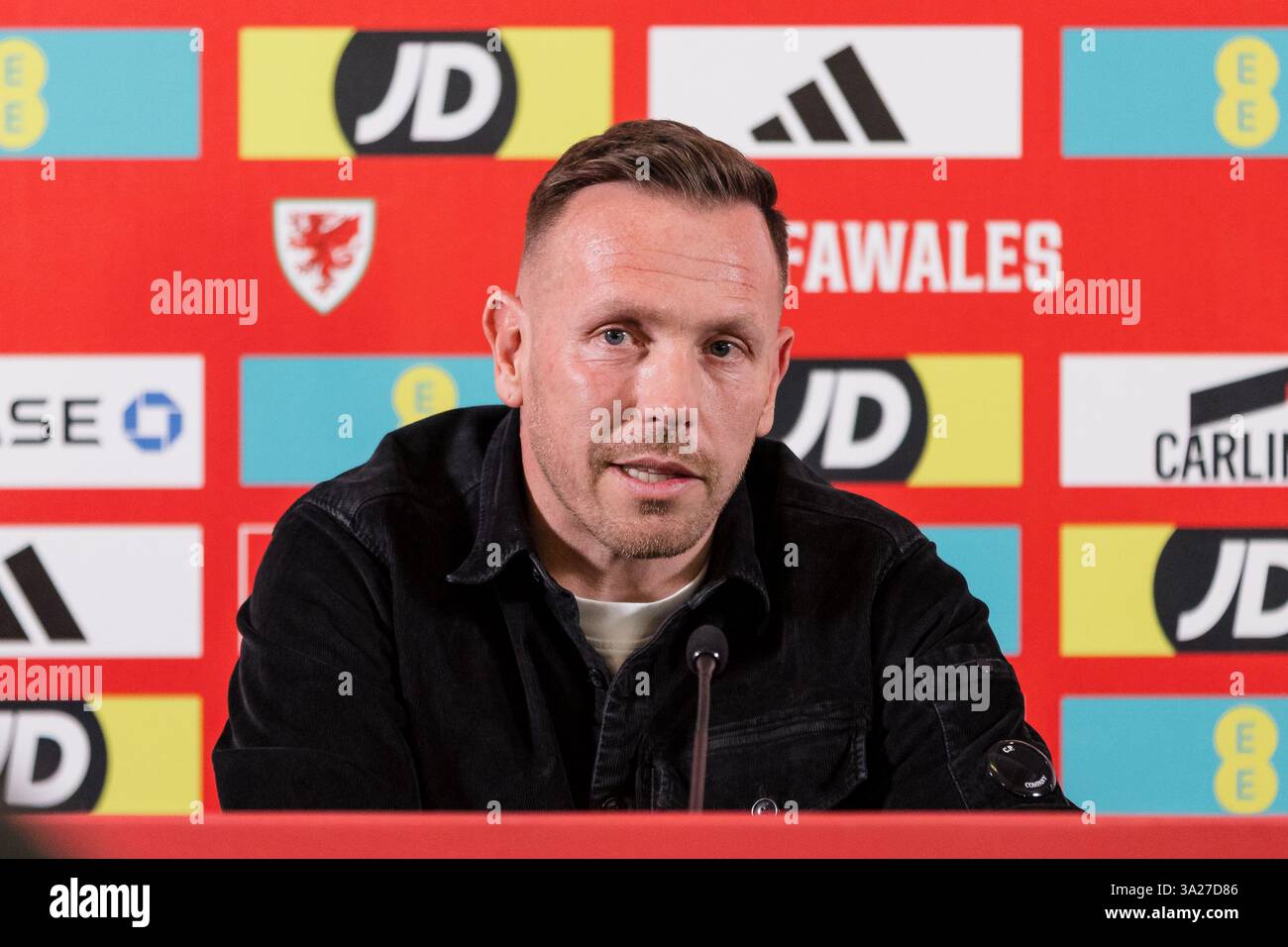 PONTYCLUN, WALES - 12 MARCH 2025: Wales National Team Manager Craig