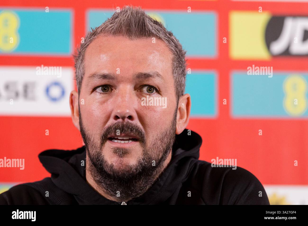 PONTYCLUN, UK. 12th Mar, 2025. Wales U21 National Team Manager Matty ...