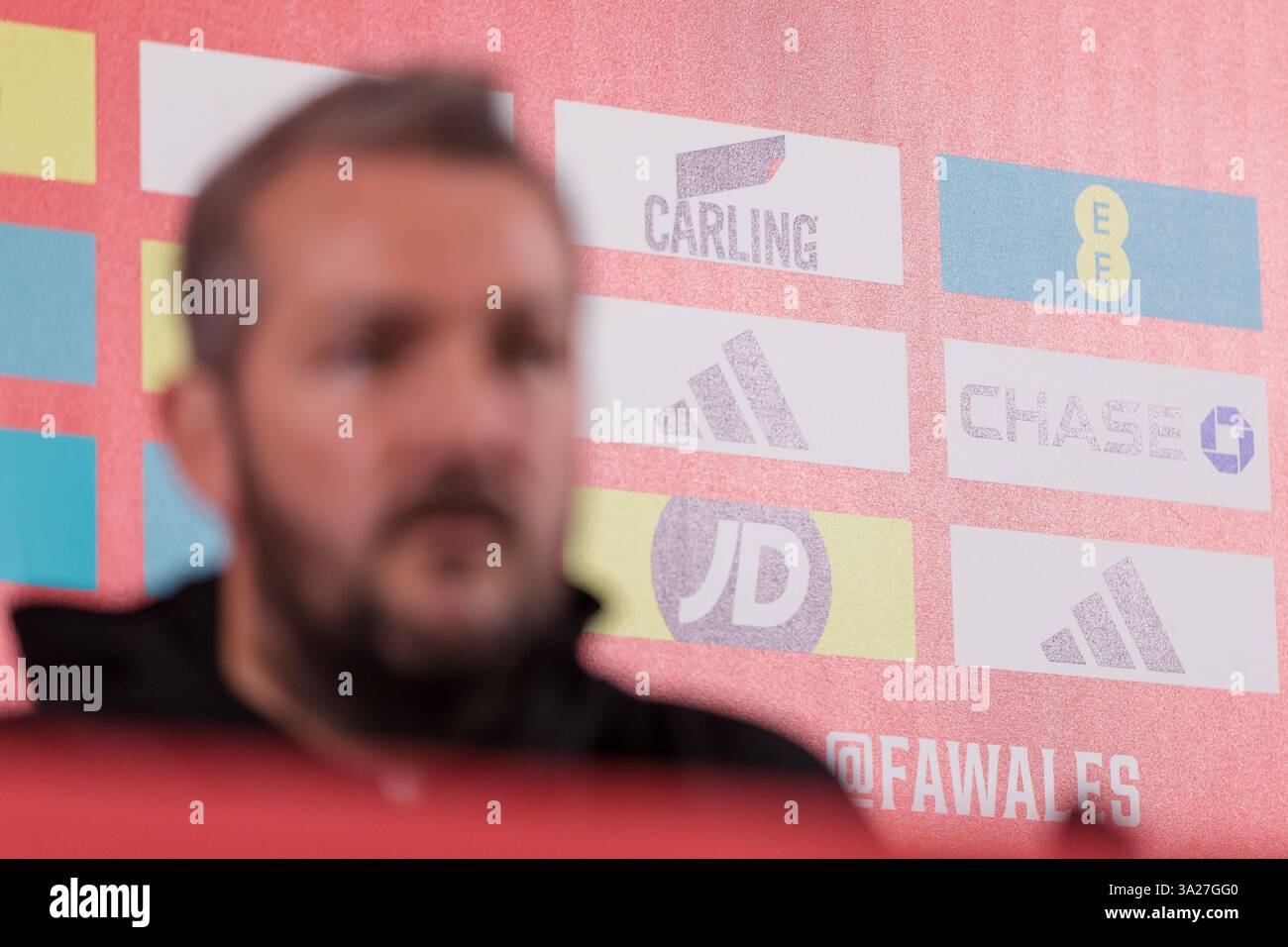 PONTYCLUN, UK. 12th Mar, 2025. Wales U21 National Team Manager Matty ...