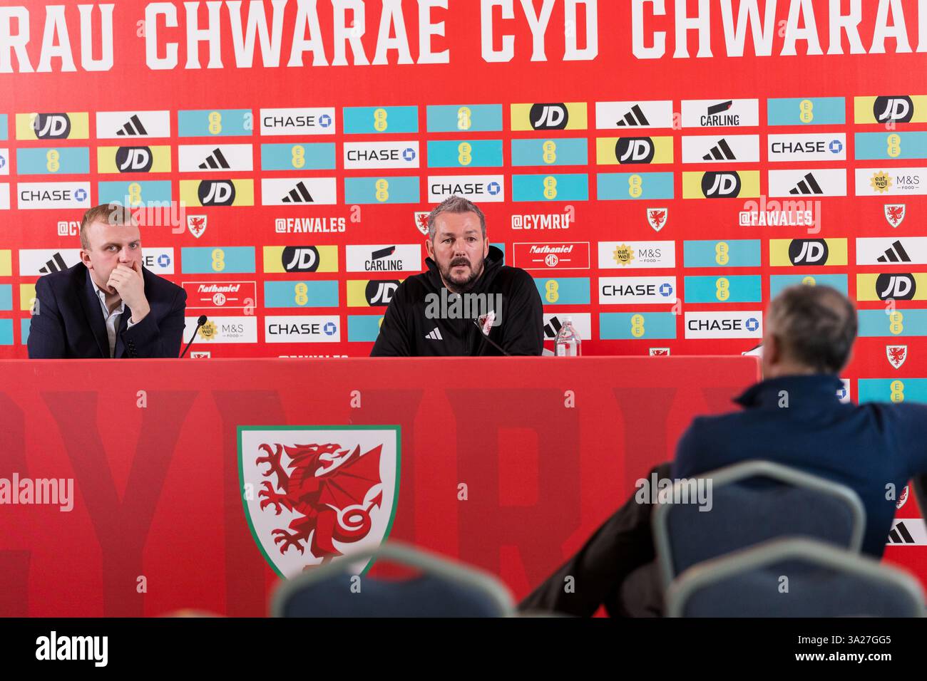 PONTYCLUN, WALES - 12 MARCH 2025: Wales U21 National Team Manager Matty