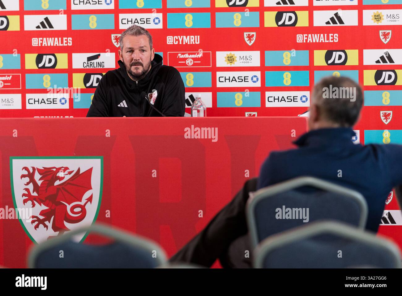 PONTYCLUN, WALES - 12 MARCH 2025: Wales U21 National Team Manager Matty