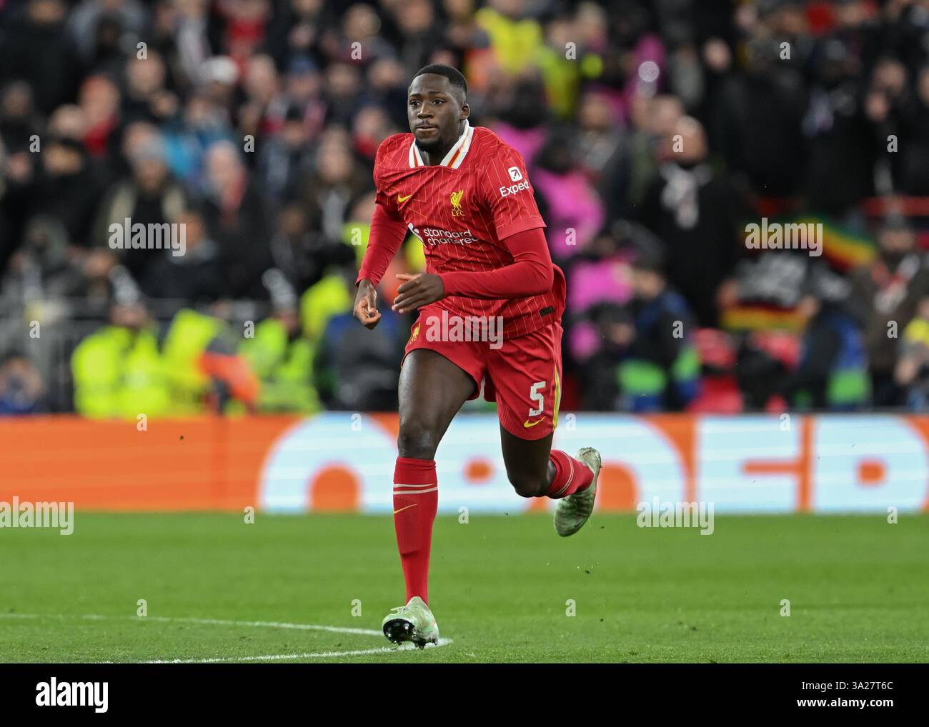 Liverpool, England, 11th March 2025. Ibrahima Konate of Liverpool ...