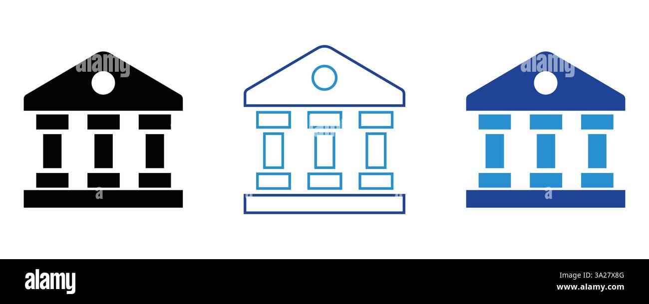 Bank icon set Stock Vector